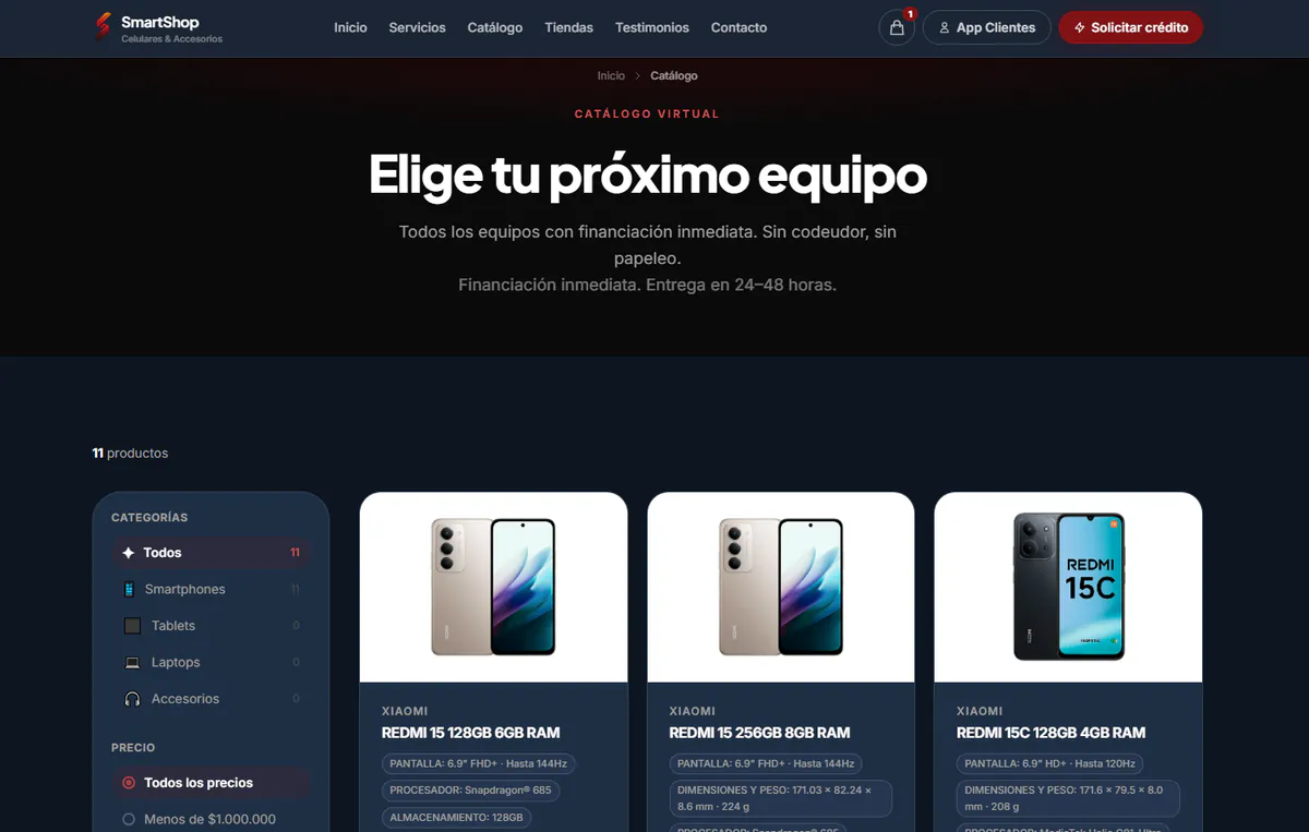 SmartShop — Crédito Express de Tecnología — captura 2